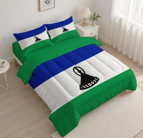 JRZEOCI Couette 4 Saisons Drapeau du Lesotho 200x200cm pour 