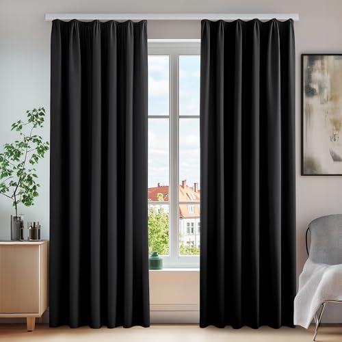 Deconovo Lot de 2 Rideaux Galon Fronceur Isolant Thermique A