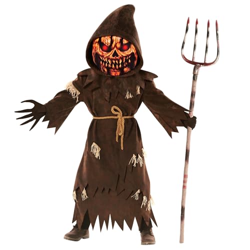 Morph Déguisement Halloween Epouvantail Citrouille Enfant XL