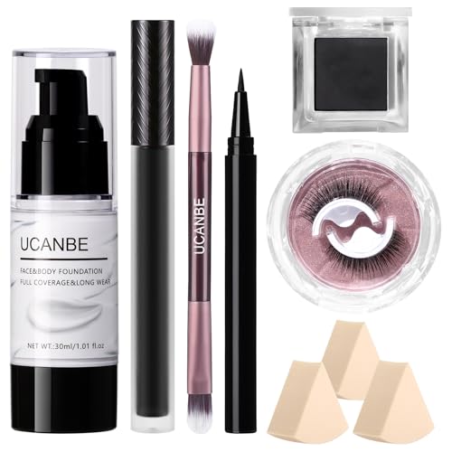 UCANBE Kit de maquillage noir pour Halloween avec ombre à pa