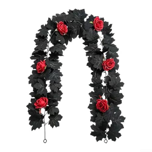 Guirlande gothique 175 cm Noir Fleurs artificielles Hallowee