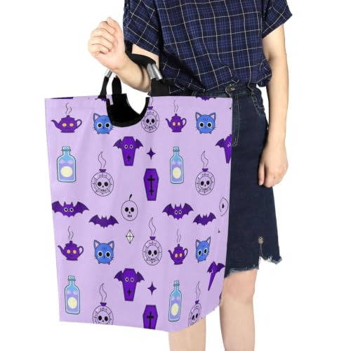 Panier à linge vintage sorcière Halloween Doodle avec