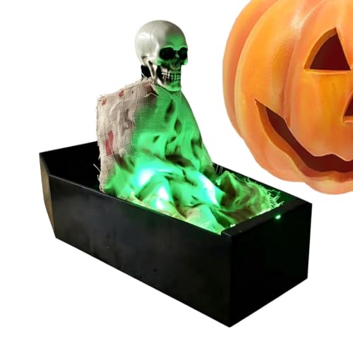 Squelette dHalloween activé par la voix dans un cercueil