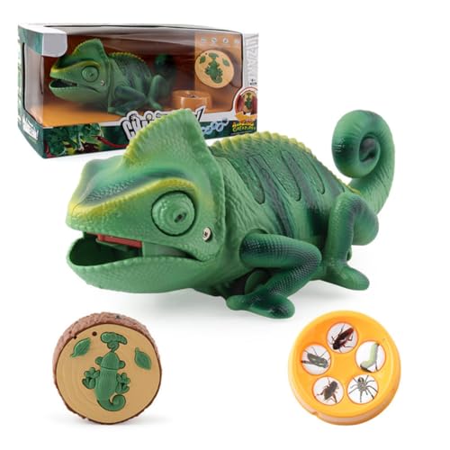 PLAFOPE Lézard Électrique Vert en Plastique, Jouet Électroni