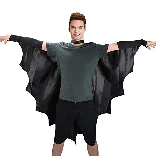 Proumhang Ailes de Chauve-Souris Cape Noir Adulte Unisexe Dé