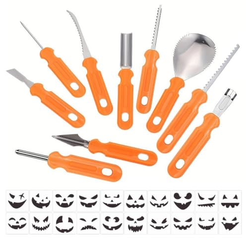 Kit de sculpture de citrouilles Halloween 30 pièces grattoir
