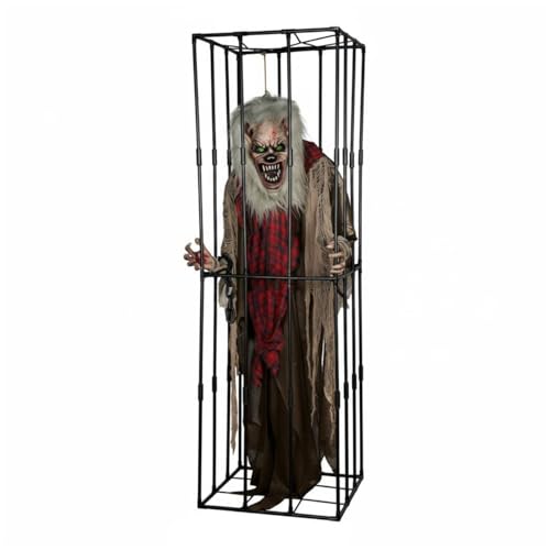 DEVNWIGMO Halloween Figurine Animée Décor Terrifiant Cage Pe