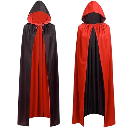 Costume de vampire - Cape rouge - Avec capuche - Pour enfant
