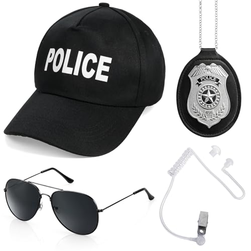 BTHRORO Kits de Déguisement Policier Adulte Casquette de Bas