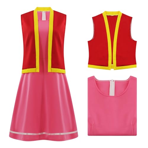 AYYOHON Toadette Costume dagaric rose avec gilet pour femme 