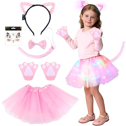 Aitsite Costume dHalloween Fille Déguisement de Chat Enfants