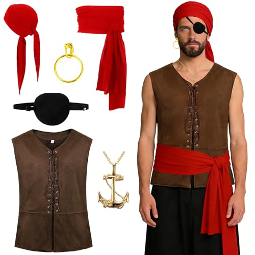 Costume Pirate Homme 6 Pièces