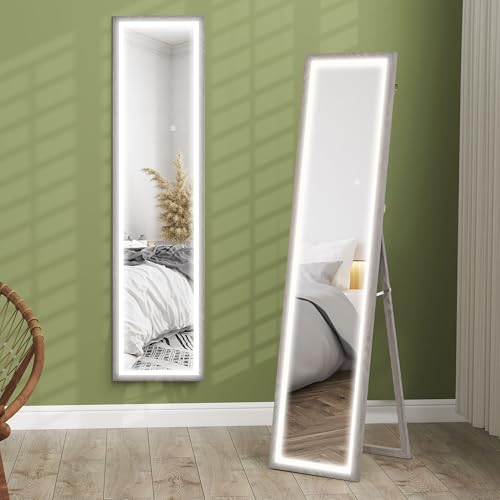 HOMCOM Grand Miroir Pleine Longueur 40x160cm Éclairage LED 3