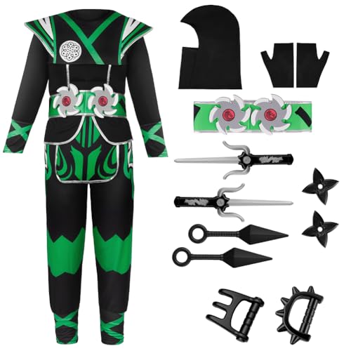 BSBUY Déguisement Ninja pour Enfants, Ensemble de Costumes d