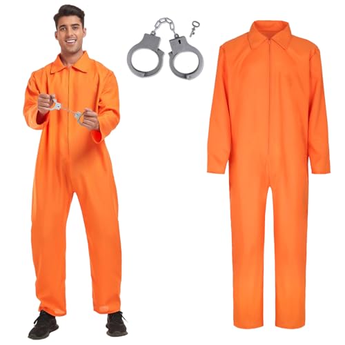 DTXYBC Costume de Prisonnier, Costume de prison orange avec 