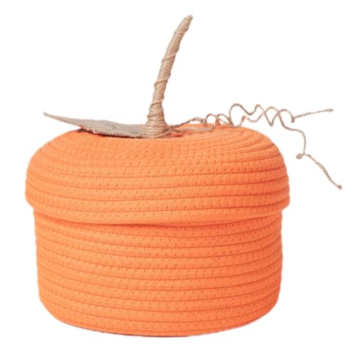 Panier Halloween Tissée Décorative avec Couvercle