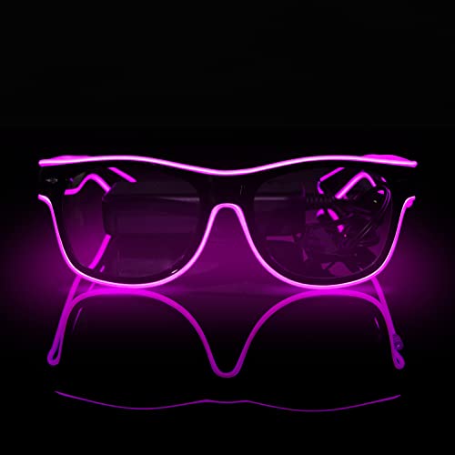 flintronic Lunettes Lumineuses, 4 Modes Lunette LED EL Wire 