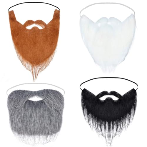 VYZUTR 4 Pièces Fausses Barbes et Moustaches, Accessoire de 