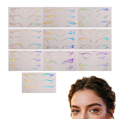 Lot de 10 autocollants de maquillage pour les yeux Halloween