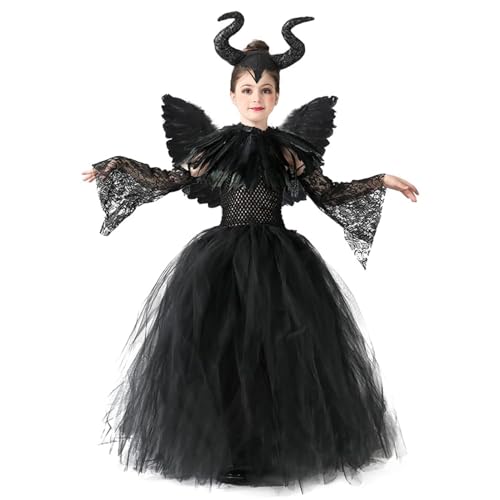 AOLIUP Deguisement Maléfique Fille Halloween: Maleficent Cos