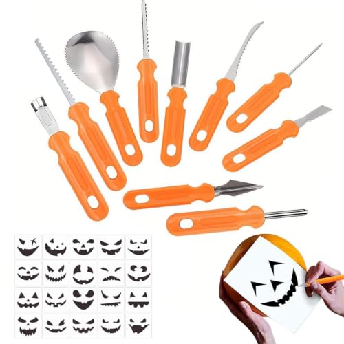 Kit de sculpture dHalloween 30 pièces grattoir et pochoir an