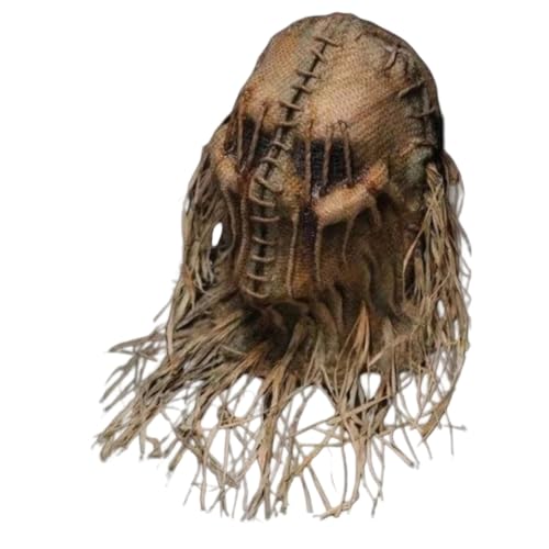 Masque dépouvantail en toile de jute pour Halloween (C)