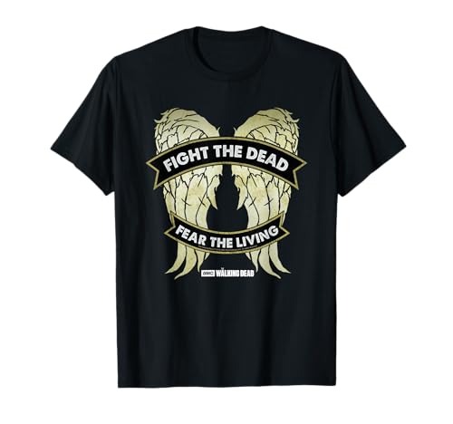 The Walking Dead T-Shirt Daryl Dixon Wings Noir Unisex-Adult