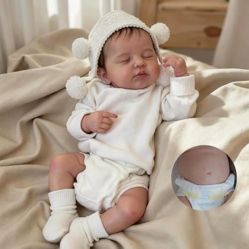 Anano Bébé Reborn Fille Silicone Lavable 50CM Poupée Reborn 