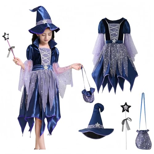 Générique Deguisement Costume Halloween Sorciere Enfant Fill