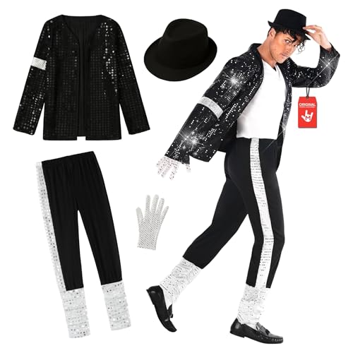 Morph Costume Pop Star Homme, Déguisement Chanteur Roi de la