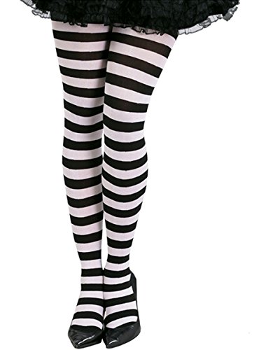 Collants Rayés Noirs et Blancs Femme