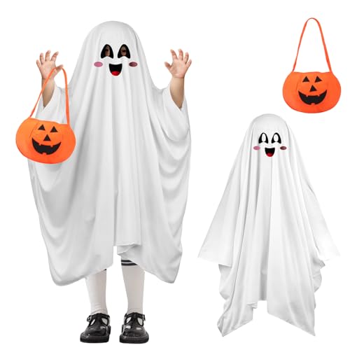 Costume Fantôme Enfant Halloween Blanc