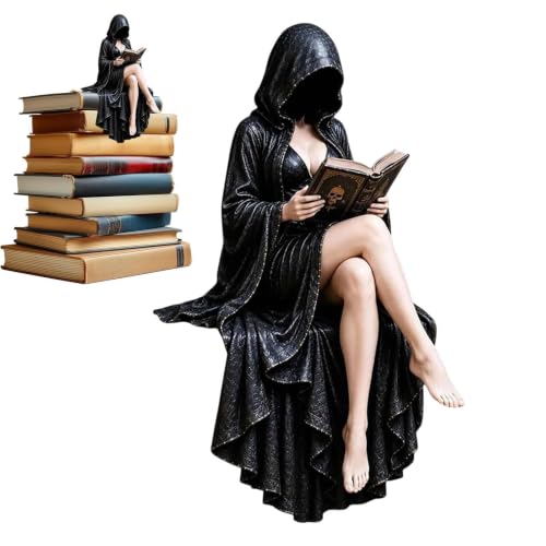 Statue de lecture dHalloween - Tête de mort effrayante - Déc
