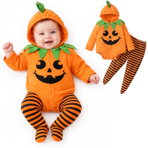 2Pcs Costume Halloween Bebe, Mignon Deguisement Citrouille B