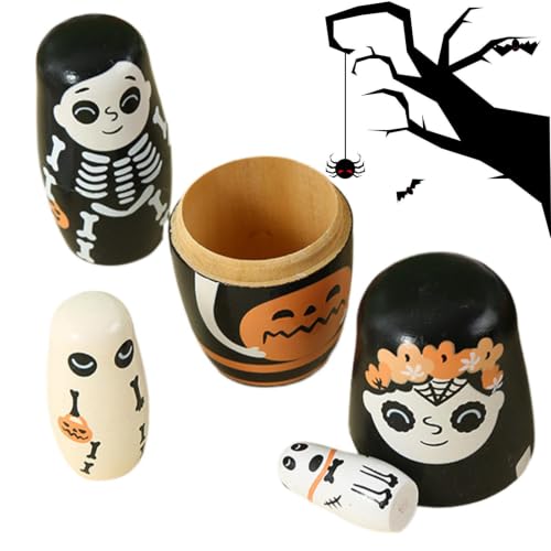 Poupées russes pour 5 pièces avec impression dHalloween