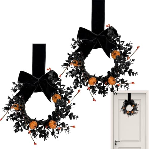 Halloween pour porte dentrée, gothique, noir/orange
