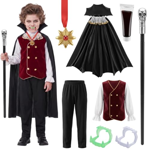 Crunier Costume Dracula Enfants, Déguisement Vampire Hallowe