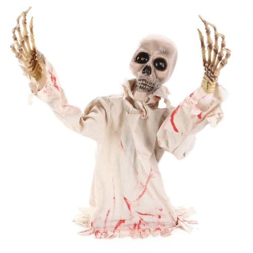 Zombie avec Yeux Lumineux Clignotant, 60X30X20, Modèle Squel