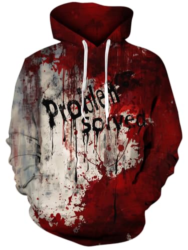 Fanient Sweat à Capuche dhalloween pour Homme et Femme,Motif