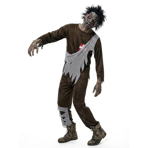 Living Dead Costume de zombie pour adulte et homme, costume 