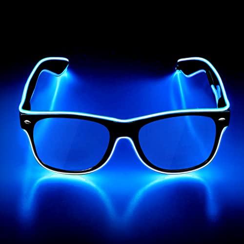 flintronic Lunettes Lumineuses, 4 Modes Lunette LED EL Wire