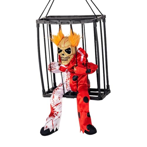 Ysyqkn Squelette Effrayant, Prisonnier En Cage, Yeux Brillan
