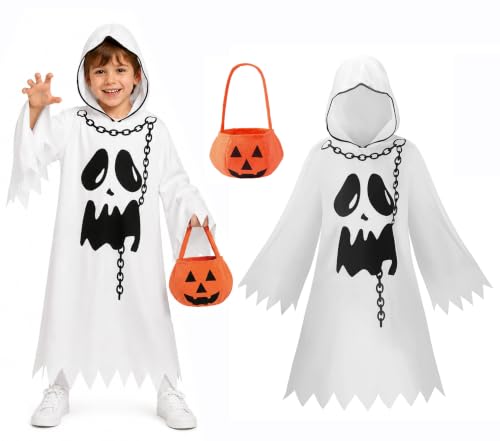 ReliBeauty Déguisement Fantôme Enfant Costume Halloween Garç