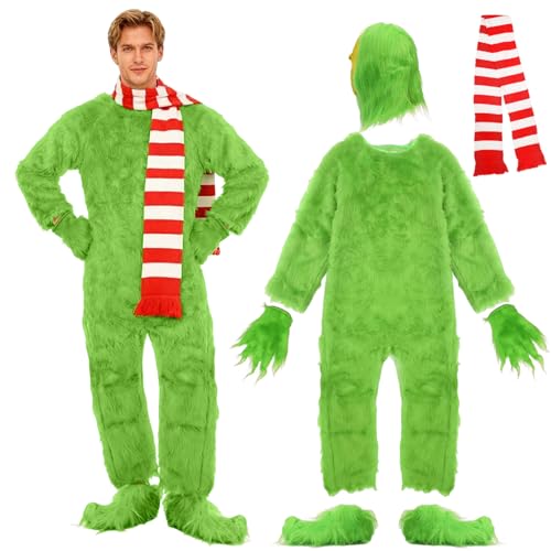 Costume Grinch Adulte Fourrure Vert