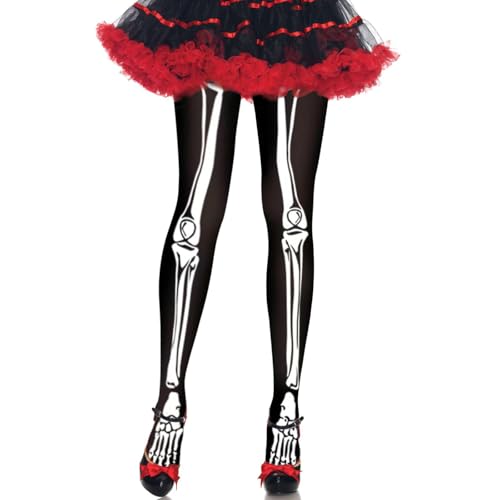 TAXTYHRE Collants Squelette pour Femme, Collant Halloween Fe