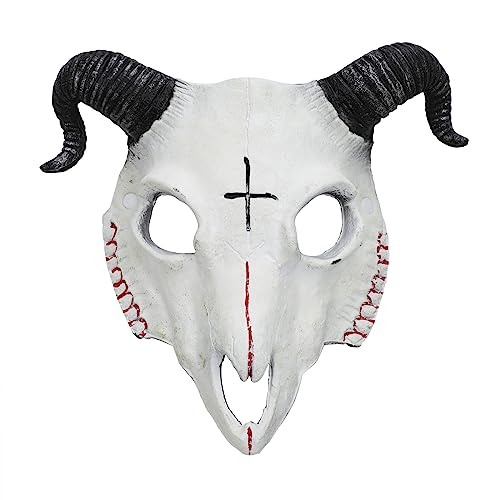 JIAHG Demi-masque de chèvre dHalloween pour jeu de rôle - De