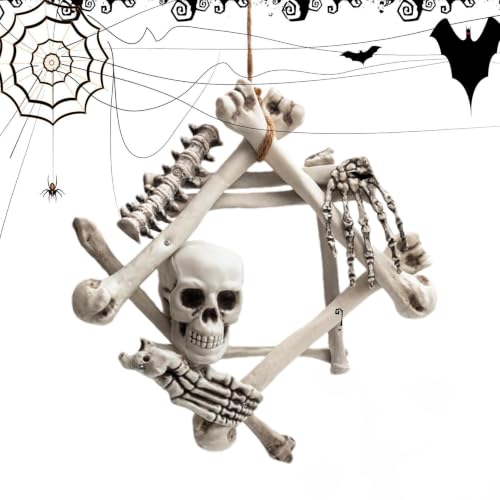 Tête de mort effrayante pour Halloween - Décoration de porte