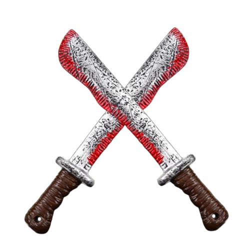 SMELEYOU 2 pcs Halloween Bloody Machete Toy Boucher Cutter P