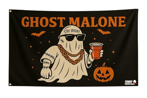 Drapeau amusant dHalloween 0,9 x 1,5 m - Bannière fantôme ef