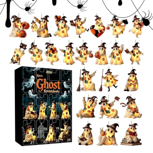 Ensemble Compte À Rebours Halloween Ornements Rétro Effrayan